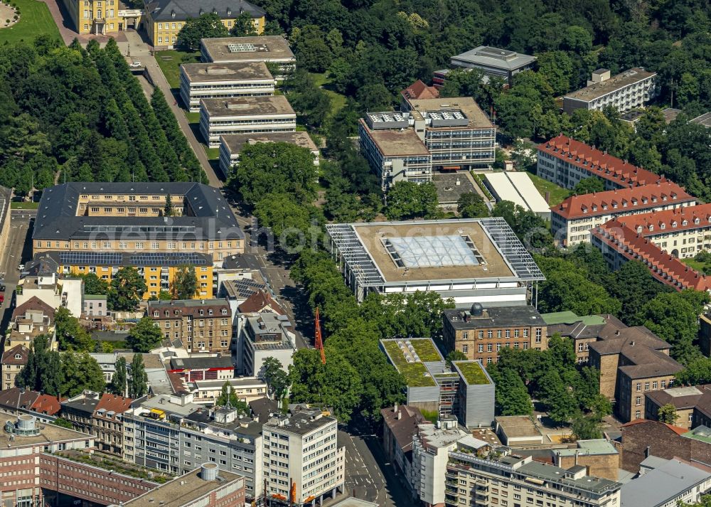 Aerial photograph Karlsruhe - Building complex of the university KIT Fakultaet fuer Mathematikund ondere in Karlsruhe in the state Baden-Wuerttemberg, Germany
