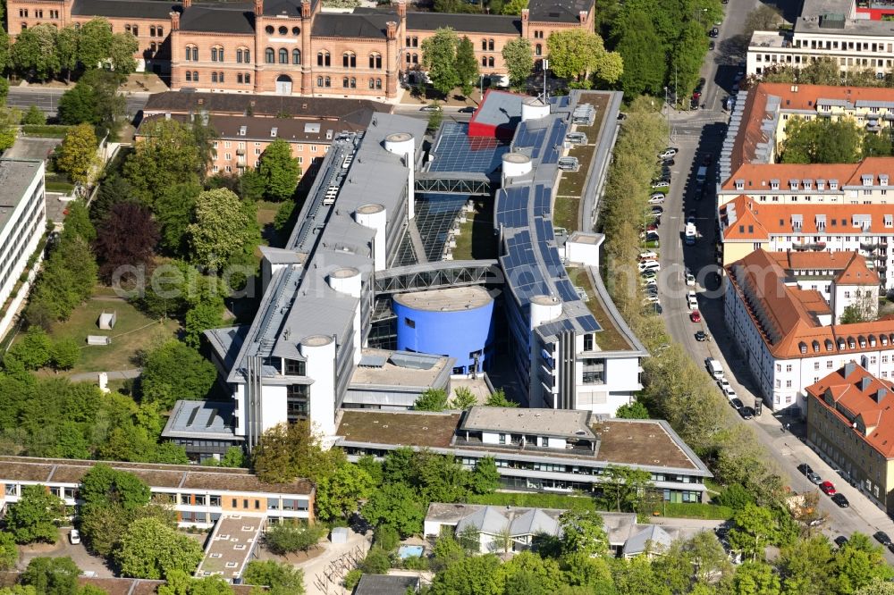 München from the bird's eye view: Building complex of the university Muenchen on Lothstrasse in the district Maxvorstadt in Munich in the state Bavaria, Germany