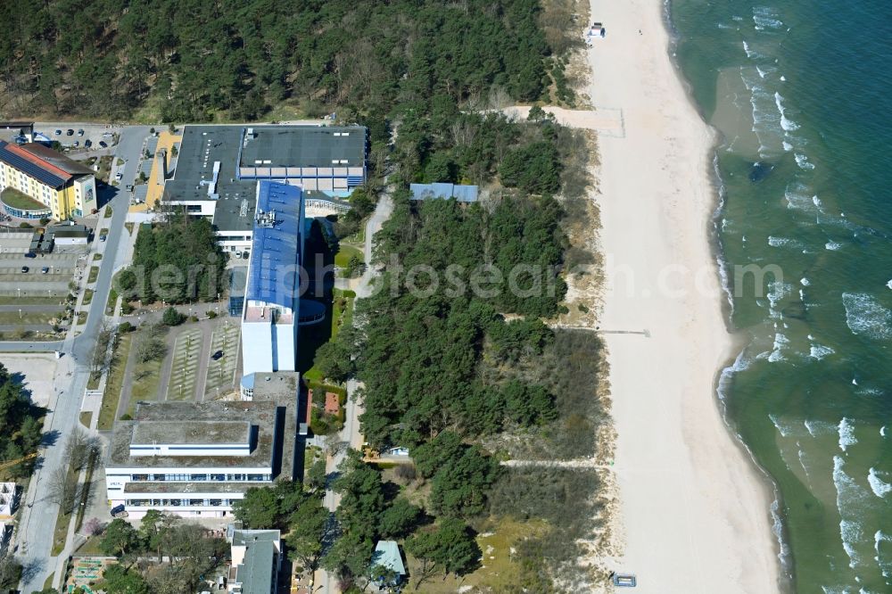 Zinnowitz from above - Complex of the hotel building Baltic Sport- and Ferienhotel GmbH & Co. KG in Zinnowitz on the island of Usedom in the state Mecklenburg - Western Pomerania, Germany