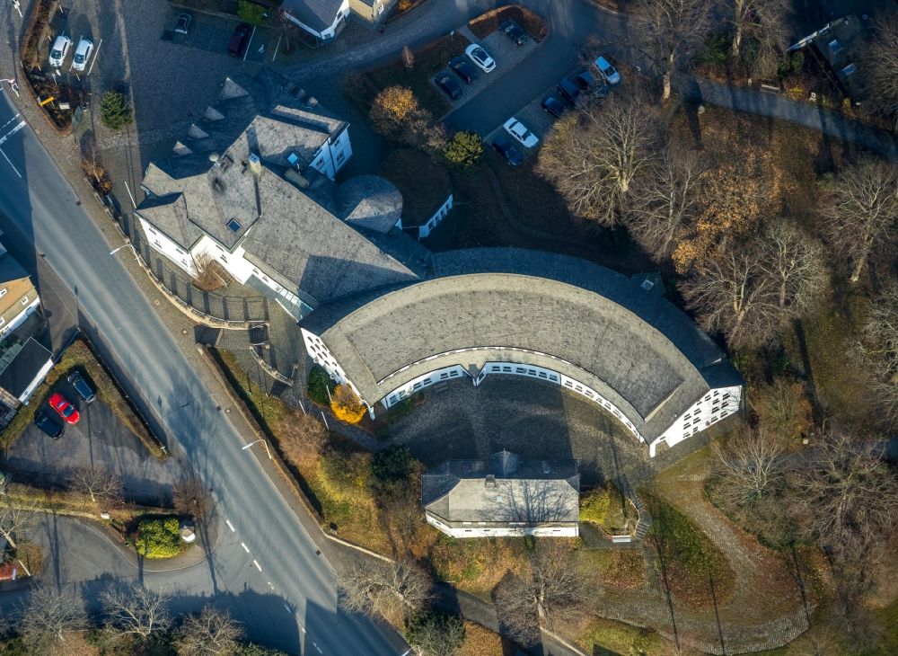 Aerial image Schmallenberg - Complex of the hotel building Berghotel Hoher Knochen in the district Langewiese in Schmallenberg in the state North Rhine-Westphalia, Germany