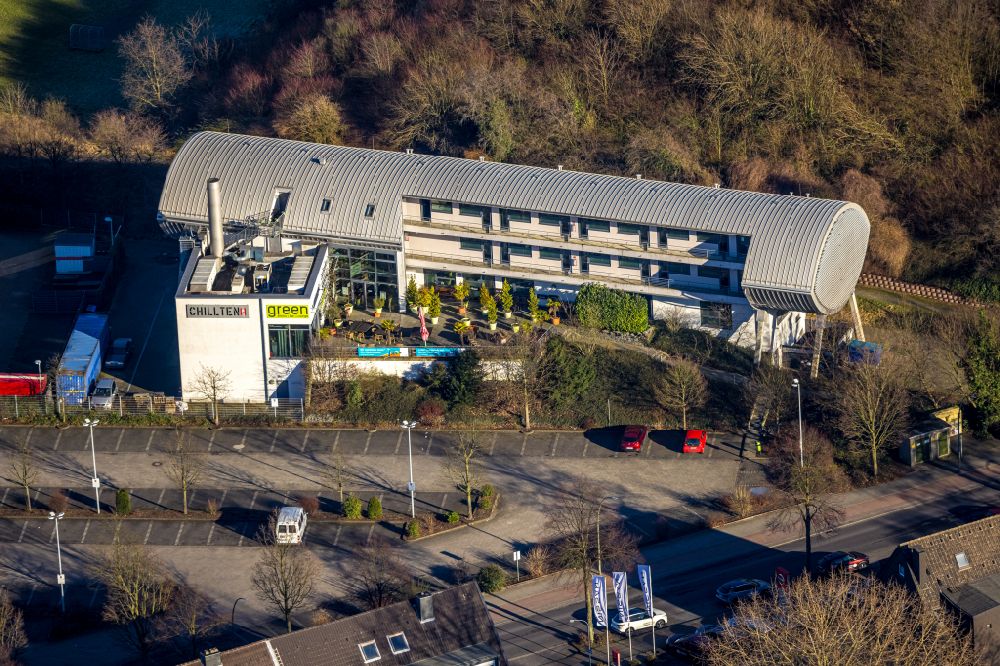 Aerial photograph Bottrop - complex of the hotel building chillten bottrop on Gungstrasse in Bottrop at Ruhrgebiet in the state North Rhine-Westphalia, Germany