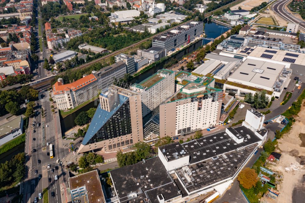 Berlin from the bird's eye view: Complex of the hotel building Estrel Berlin in the district Neukoelln in Berlin, Germany