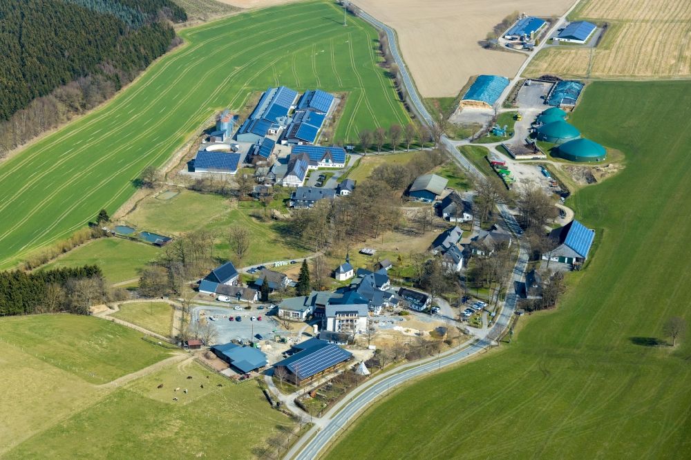 Aerial image Schmallenberg - Complex of the hotel building Familotel Ebbinghof in the district Ebbinghof in Schmallenberg in the state North Rhine-Westphalia, Germany
