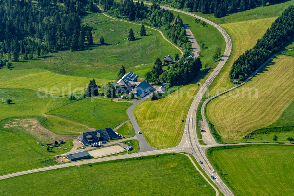 Oberried from above - Complex of the hotel building die Halde in Oberried in the state Baden-Wurttemberg, Germany