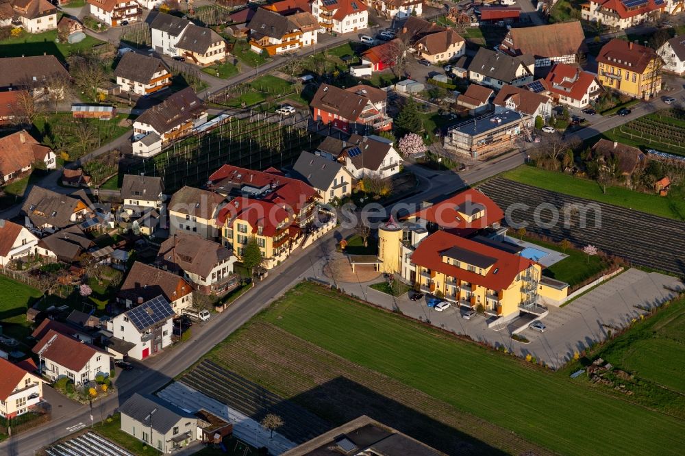 Haslach im Kinzigtal from above - Complex of the hotel building Hotel Gasthaus Mosers Blume in the district Bollenbach in Haslach im Kinzigtal in the state Baden-Wuerttemberg, Germany