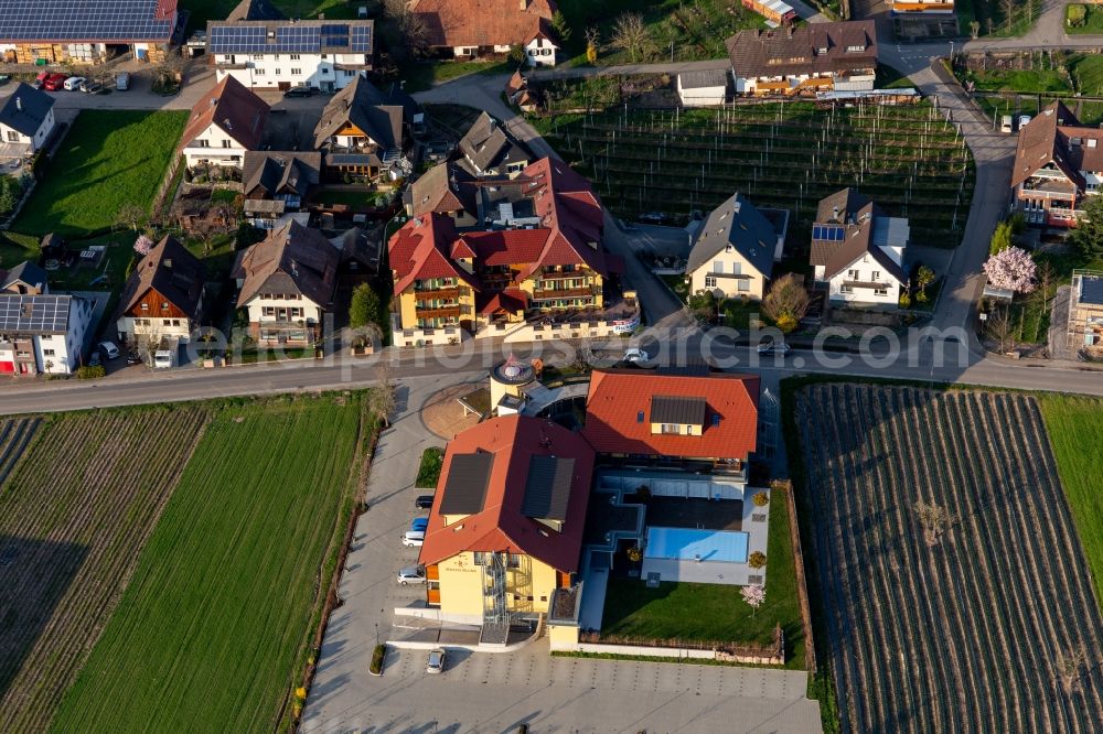 Haslach im Kinzigtal from the bird's eye view: Complex of the hotel building Hotel Gasthaus Mosers Blume in the district Bollenbach in Haslach im Kinzigtal in the state Baden-Wuerttemberg, Germany