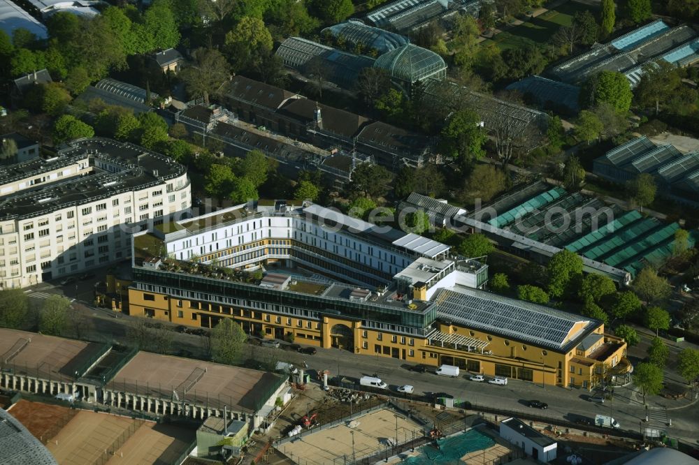 Aerial photograph Paris - Complex of the hotel building Hotel Molitor Paris - Mgallery Collection on Rue Nungesser et Coli in Paris in Ile-de-France, France