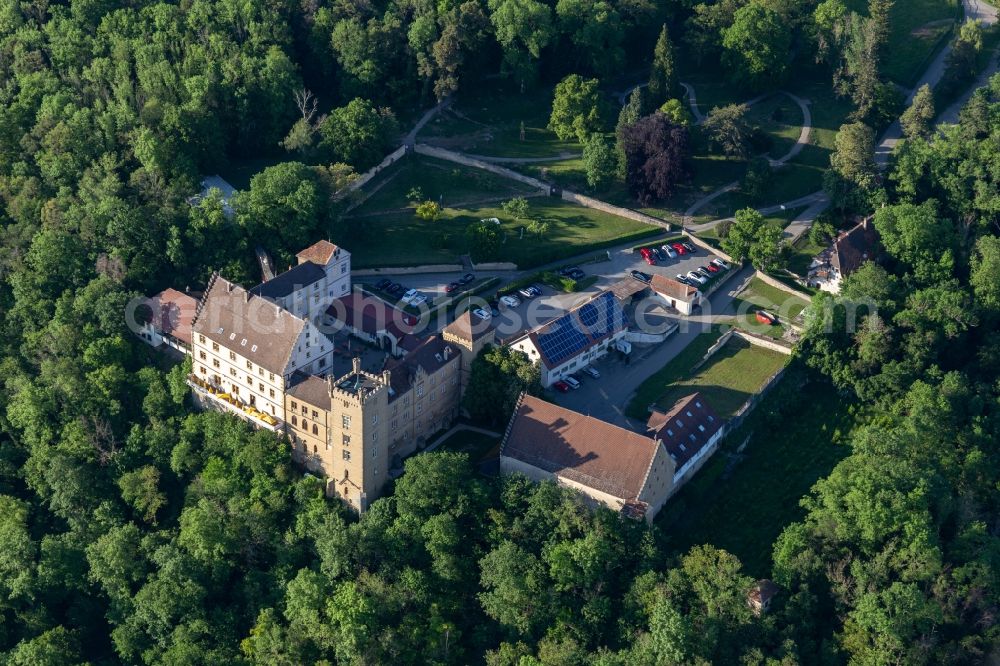 Aerial image Starzach - Complex of the hotel building Hotel Schloss Weitenburg in Starzach in the state Baden-Wurttemberg, Germany