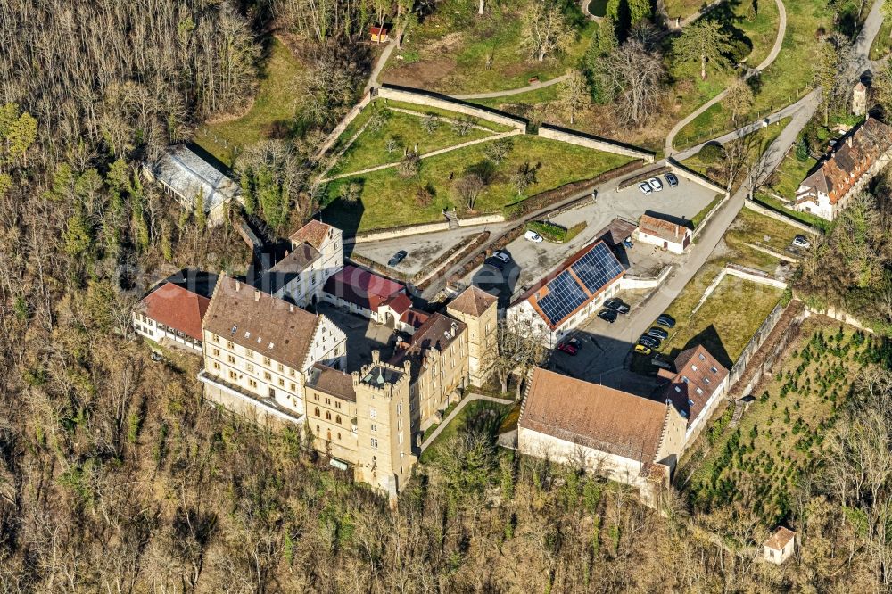Aerial photograph Starzach - Complex of the hotel building Hotel Schloss Weitenburg in Starzach in the state Baden-Wurttemberg, Germany