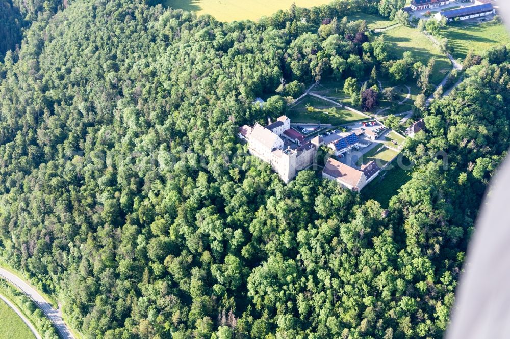 Starzach from the bird's eye view: Complex of the hotel building Hotel Schloss Weitenburg in Starzach in the state Baden-Wurttemberg, Germany