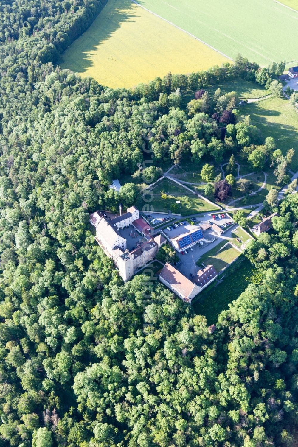 Aerial image Starzach - Complex of the hotel building Hotel Schloss Weitenburg in Starzach in the state Baden-Wurttemberg, Germany