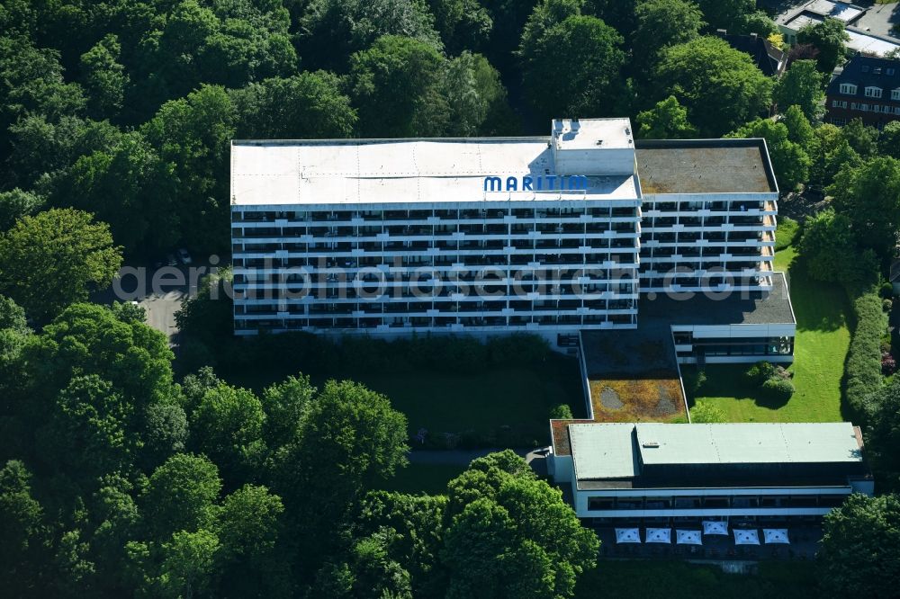 Aerial image Kiel - Complex of the hotel building Maritim Hotel Bellevue Kiel in Kiel in the state Schleswig-Holstein, Germany