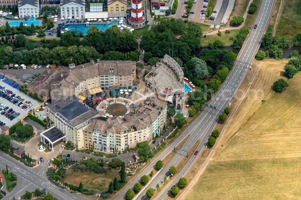 Aerial photograph Rust - Complex of the hotel building Resort Colosseo in Europa-Park in Rust in the state Baden-Wurttemberg, Germany