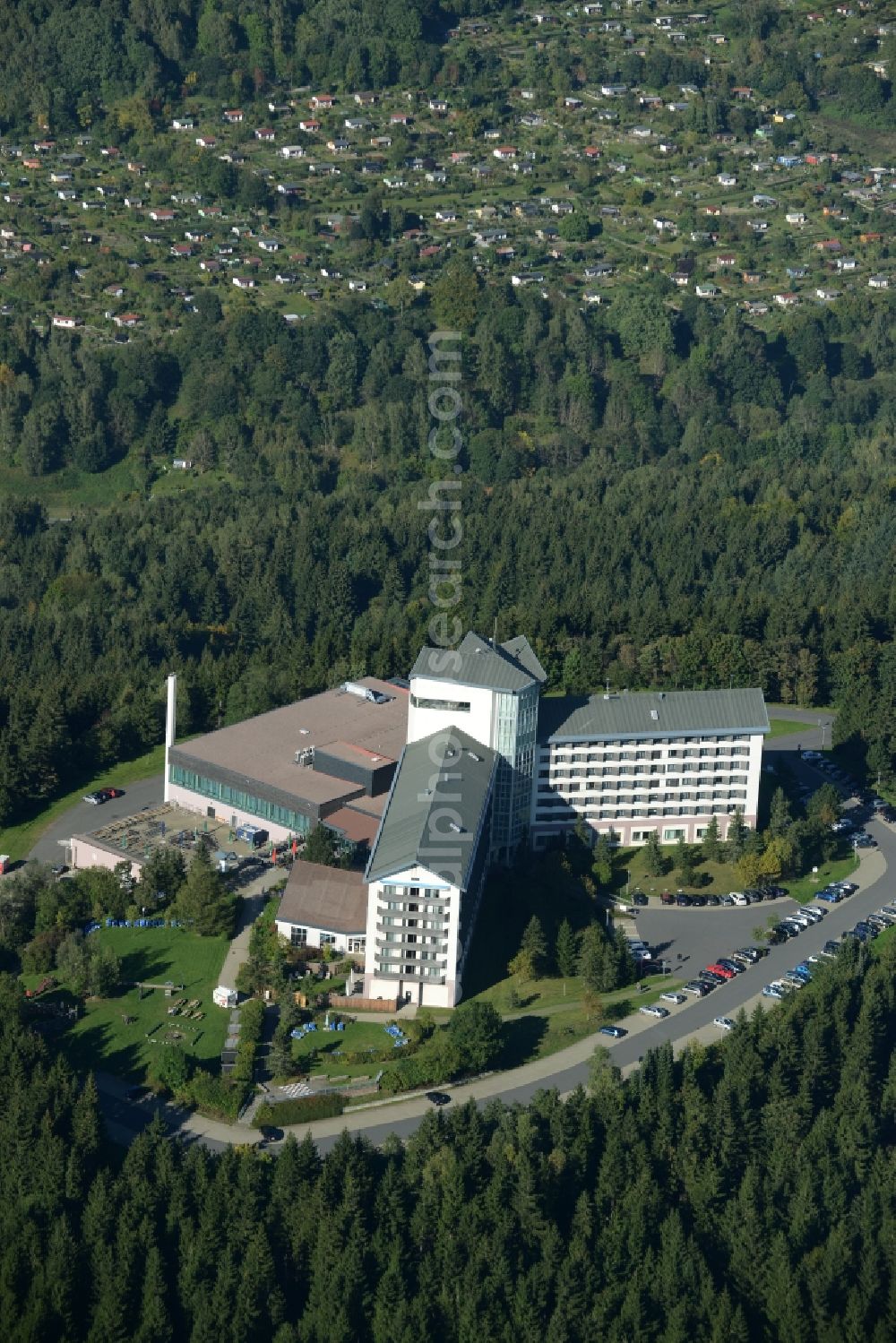 Aerial photograph Suhl - Complex of the hotel building Ringberg-Hotel in Suhl in the state Thuringia