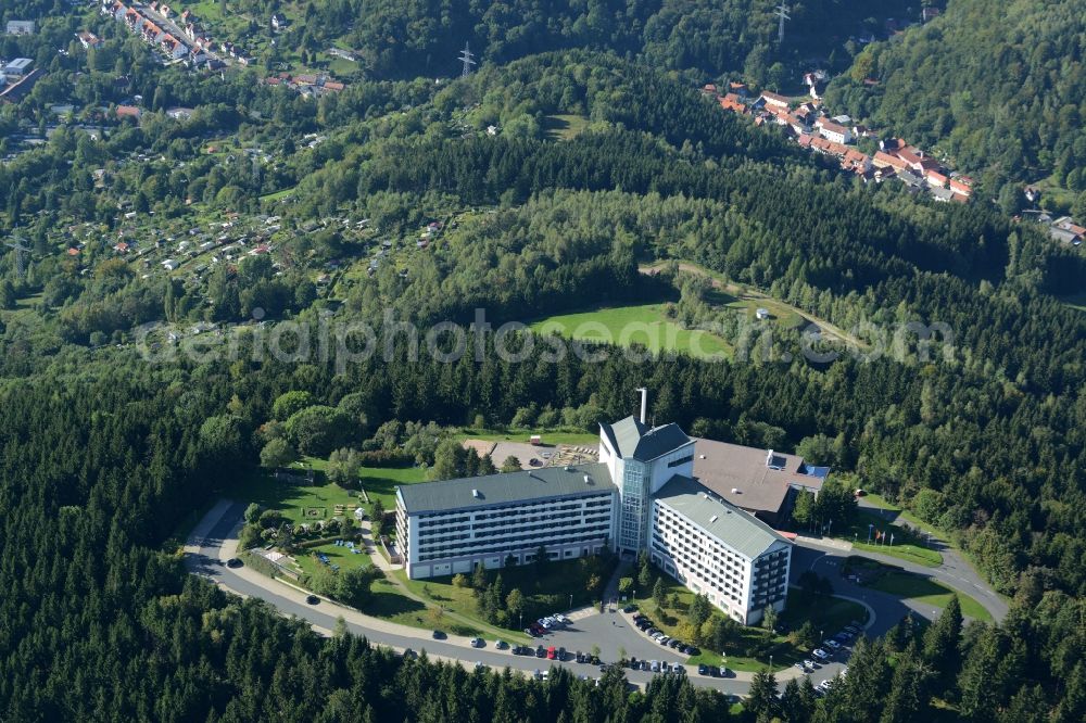 Aerial image Suhl - Complex of the hotel building Ringberg-Hotel in Suhl in the state Thuringia