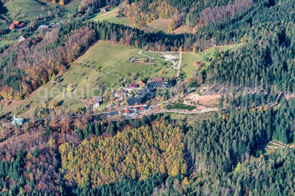Bad Peterstal-Griesbach from the bird's eye view: Complex of the hotel building Schwarzwald Resort Dollenberg - Relais & Chateaux in Bad Peterstal-Griesbach in the state Baden-Wuerttemberg, Germany