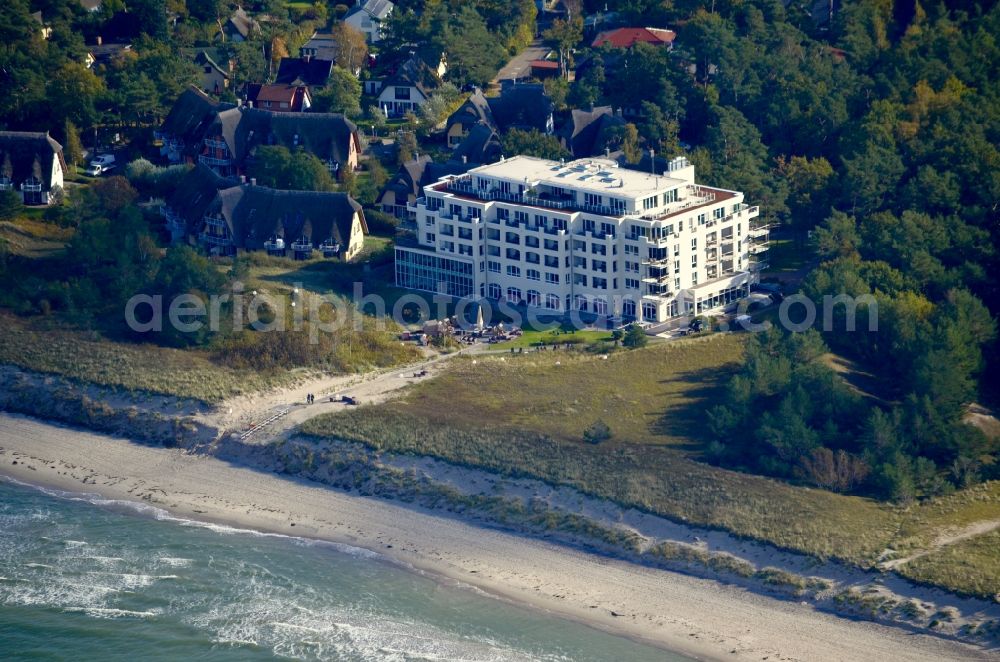 Aerial photograph Dierhagen - Complex of the hotel building Strandhotel Duenenmeer in the district Neuhaus in Dierhagen in the state Mecklenburg - Western Pomerania, Germany