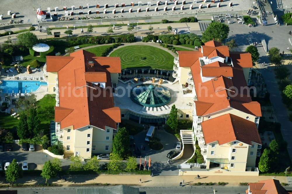 Kühlungsborn from the bird's eye view: Complex of buildings of the hotel arrangement Travel Charm Baltic hotel Kuehlungsborn in cooling spring in the federal state Mecklenburg-West Pomerania, Germany