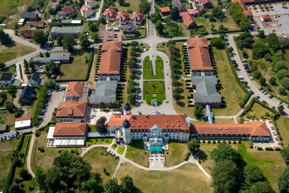 Aerial image Göhren-Lebbin - Complex of the hotel buildingSchlosshotel Fleesensee in Goehren-Lebbin in the state Mecklenburg - Western Pomerania