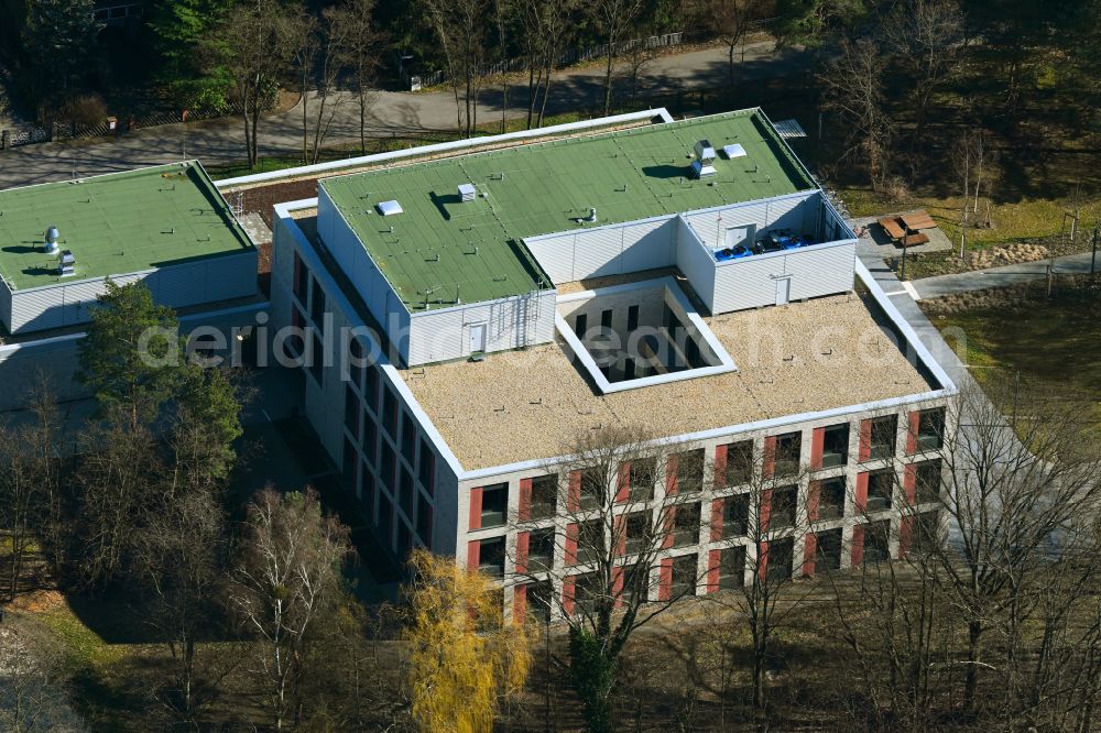 Bergholz-Rehbrücke from above - Building complex of the institute fuer Ernaehrungsforschung on Lenbachstrasse in Bergholz-Rehbruecke in the state Brandenburg, Germany