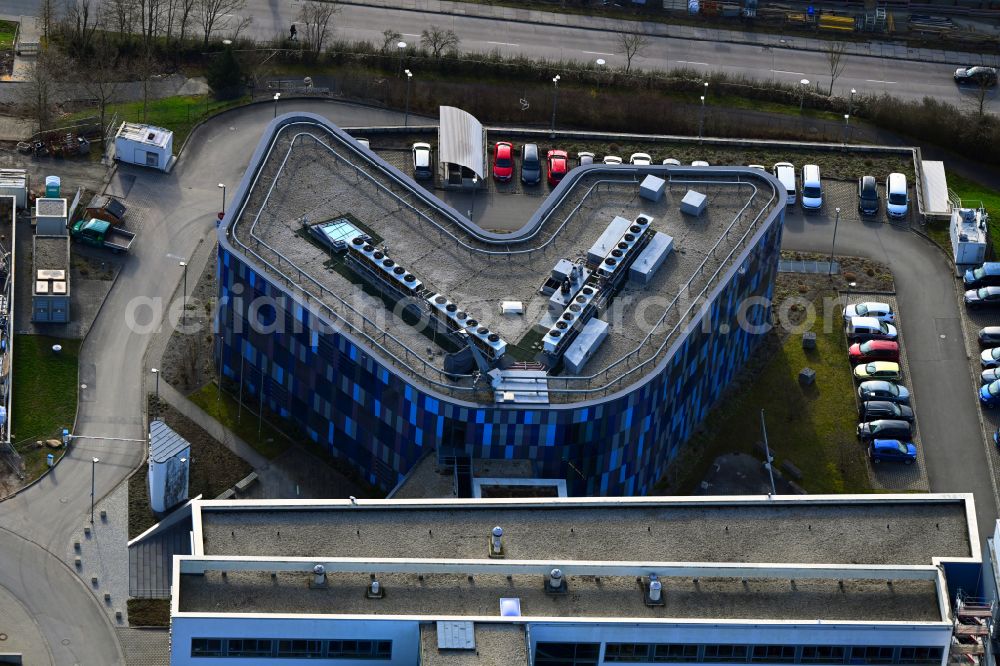 Jena from above - Building complex of the Institute Fraunhofer-Institut fuer Angewandte Optik and Feinmechanik IOF on street Albert-Einstein-Strasse in Jena in the state Thuringia, Germany