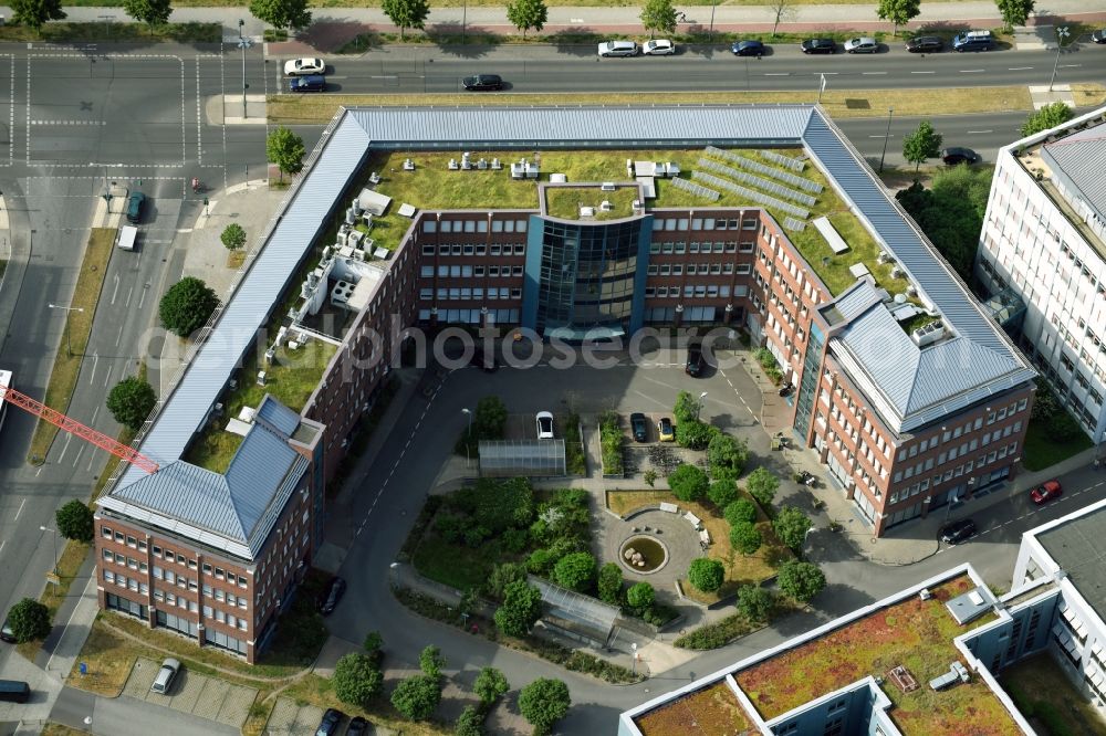 Aerial image Berlin - Building complex of the Institute IFG - Institute for Scientific Instruments GmbH on Rudower Chaussee in the district Johannesthal in Berlin, Germany
