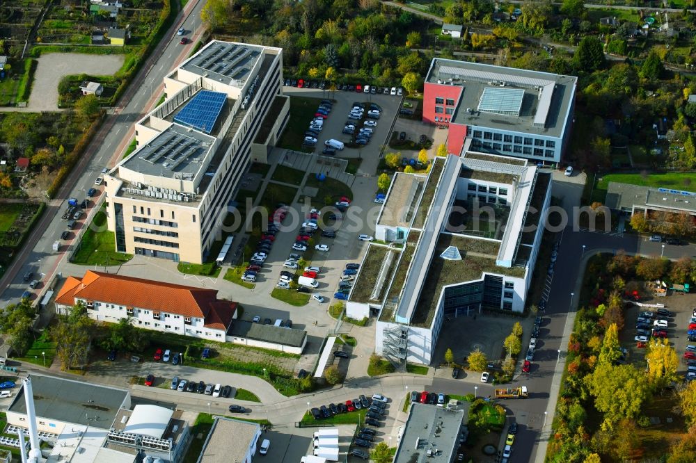 Aerial image Magdeburg - Building complex of the Institute Leibniz-Institut fuer Neurobiologie on Brenneckestrasse in Magdeburg in the state Saxony-Anhalt, Germany