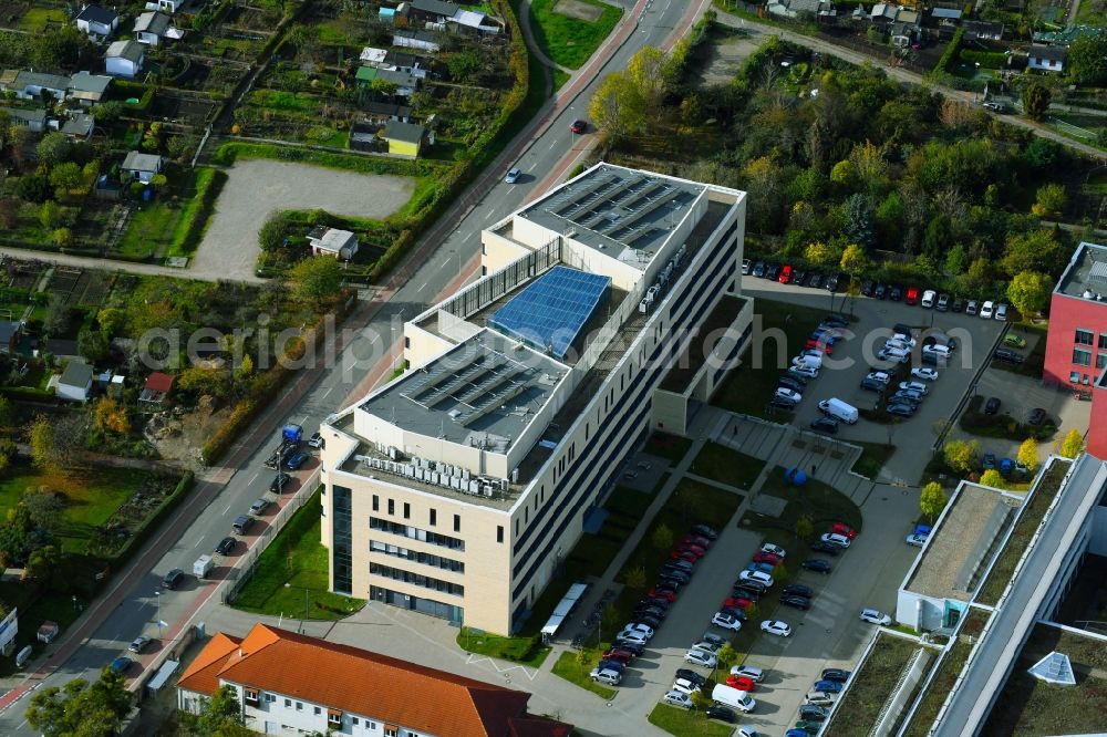 Magdeburg from above - Building complex of the Institute Leibniz-Institut fuer Neurobiologie on Brenneckestrasse in Magdeburg in the state Saxony-Anhalt, Germany