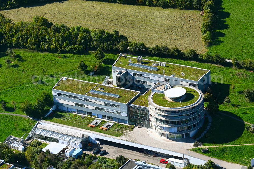 Jena from the bird's eye view: Building complex of the Institute Max-Planck-Institut fuer Biogeochemie on street Hans-Knoell-Strasse in the district Ammerbach in Jena in the state Thuringia, Germany