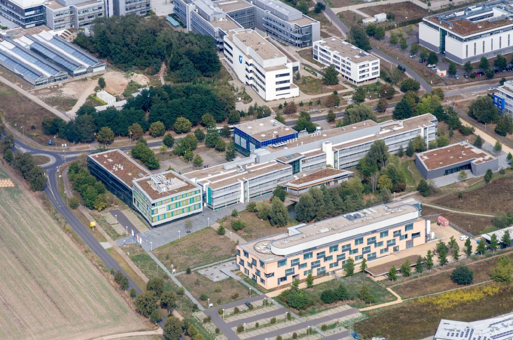 Aerial photograph Potsdam - Building complex of the Institute Max-Planck-Institut - Fraunhofer on street Am Muehlenberg in the district Golm in Potsdam in the state Brandenburg, Germany
