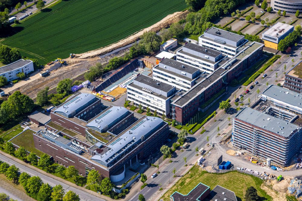 Aerial image Dortmund - Building complex of the Institute Max-Planck-Institut fuer molekulare Physiologie on Otto-Hahn-Strasse in the district Hombruch in Dortmund in the state North Rhine-Westphalia, Germany