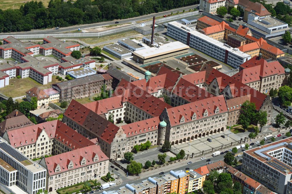 Aerial photograph Nürnberg - Building complex of the Justizpalast on Fuerther Strasse court of in Nuremberg in the state Bavaria