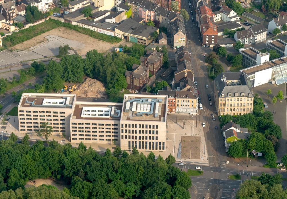 Aerial image Gelsenkirchen - Building complex of the new center of Justice of Gelsenkirchen in the state of North Rhine-Westphalia