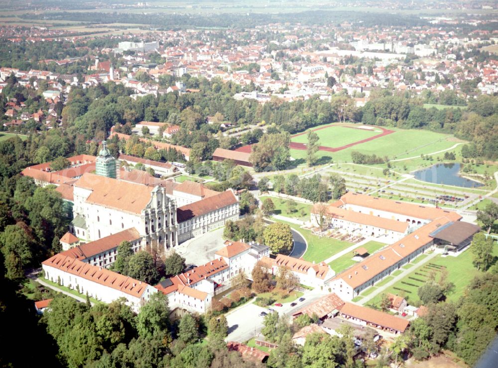 Aerial image Fürstenfeldbruck - Complex of buildings of the monastery Fuerstenfeld in Fuerstenfeldbruck in the state Bavaria, Germany