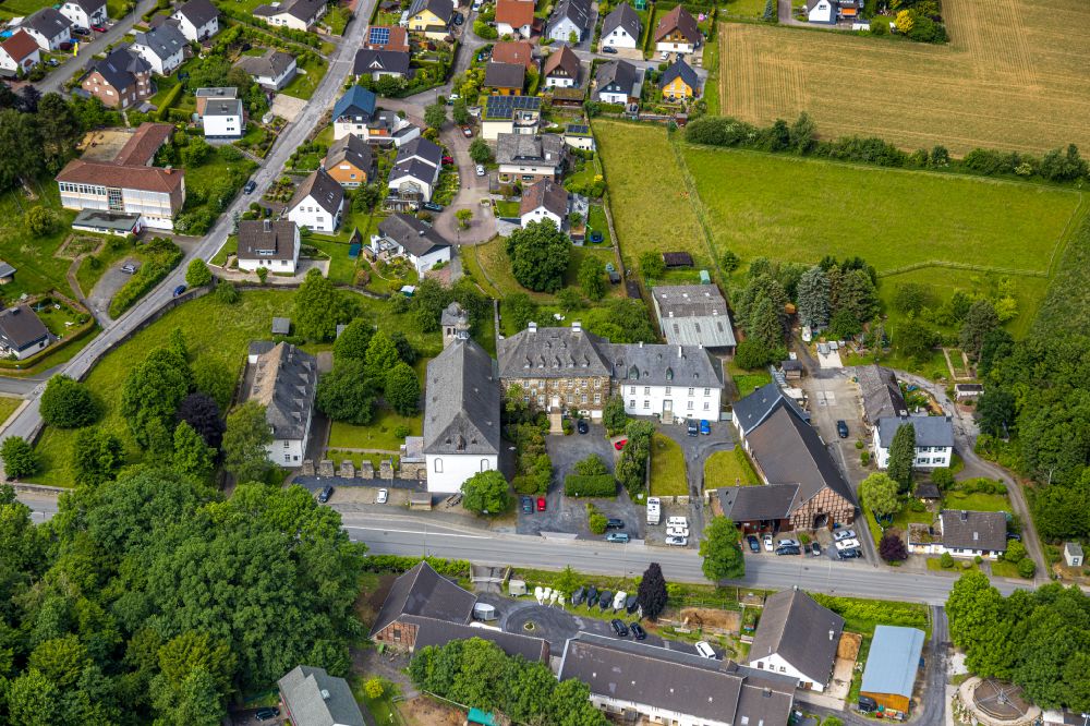 Aerial image Arnsberg - Complex of buildings of the monastery Kloster Rumbeck in the district Rumbeck in Arnsberg at Sauerland in the state North Rhine-Westphalia, Germany