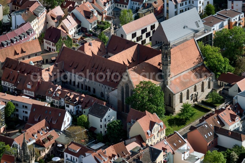 Erfurt from the bird's eye view: Complex of buildings of the monastery Evangelisches Augustinerkloster zu Erfurt on Augustinerstrasse in the district Altstadt in Erfurt in the state Thuringia, Germany