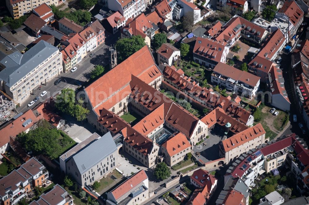 Aerial image Erfurt - Complex of buildings of the monastery Evangelisches Augustinerkloster zu Erfurt on Augustinerstrasse in the district Altstadt in Erfurt in the state Thuringia, Germany