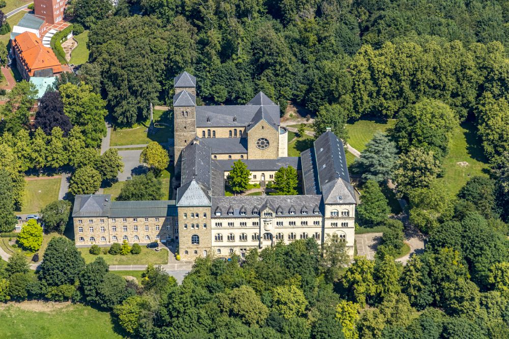 Aerial image Billerbeck - Complex of buildings of the monastery Benediktinerabtei Gerleve in Billerbeck in the state North Rhine-Westphalia, Germany