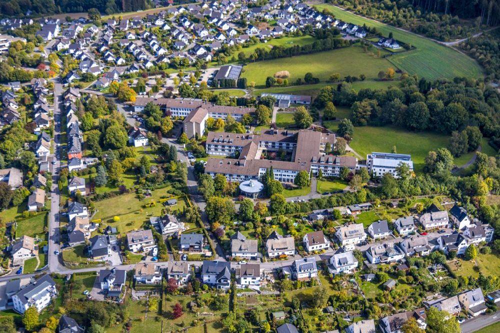 Aerial image Bestwig - Complex of buildings of the monastery Schwestern of heiligen Maria Magdalena Postel, Bergkloster Bestwig in Borghausen at Sauerland in the state North Rhine-Westphalia, Germany