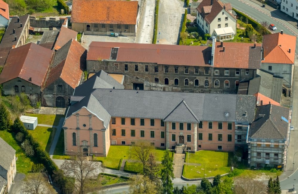 Aerial image Bredelar - Complex of buildings of the monastery on Sauerlandstrasse in Bredelar in the state North Rhine-Westphalia, Germany