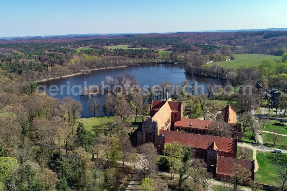 Aerial image Chorin - Complex of buildings of the monastery Zisterzienser in Chorin in the state Brandenburg, Germany