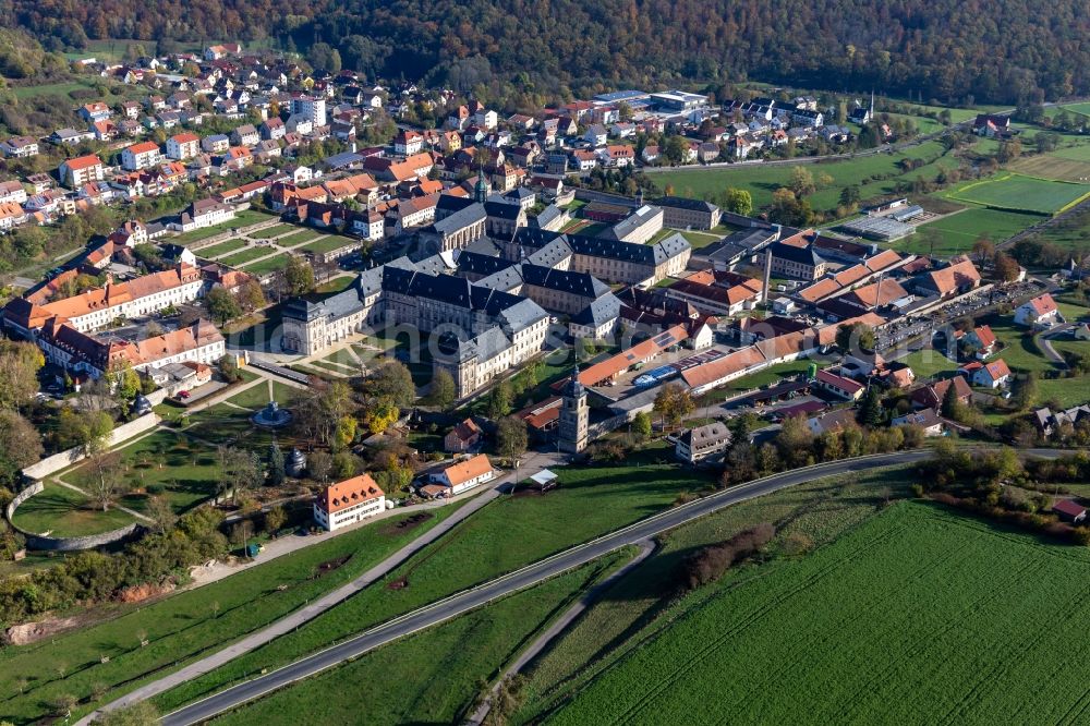 Aerial photograph Ebrach - Complex of buildings of the monastery Ebrach with Kaisersaal and Monastery church Ebrach and Correctional facility Ebrach in Ebrach in the state Bavaria, Germany