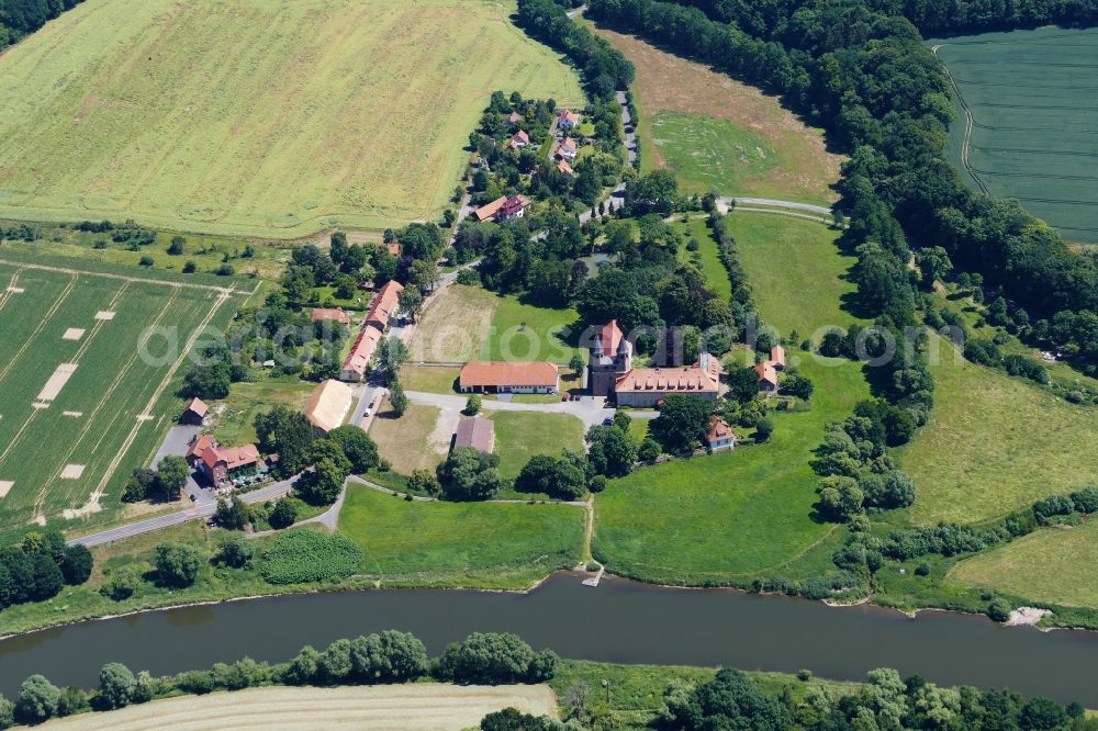 Aerial image Hann. Münden - Complex of buildings of the monastery Bursfelde in Hann. Muenden in the state Lower Saxony