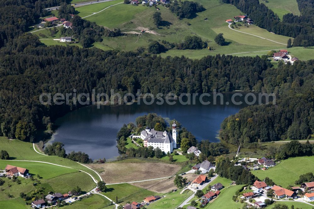 Höglwörth from the bird's eye view: Complex of buildings of the monastery Kloster Hoeglwoerth in Hoeglwoerth in the state Bavaria, Germany
