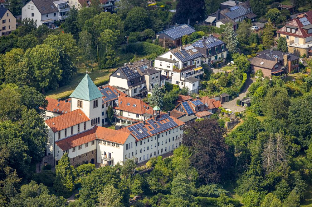 Aerial image Witten - Complex of buildings of the monastery Kloster of Karmelitinnen on street Auf der Klippe in Witten at Ruhrgebiet in the state North Rhine-Westphalia, Germany