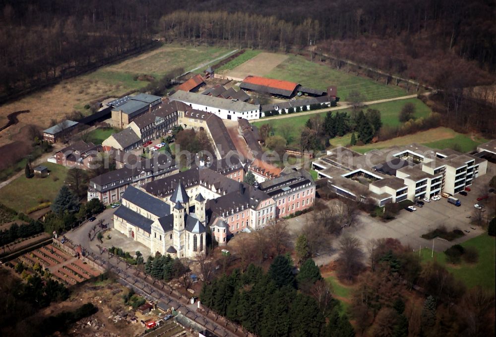 Dormagen from above - Complex of buildings of the monastery in the district Knechtsteden in Dormagen in the state North Rhine-Westphalia, Germany