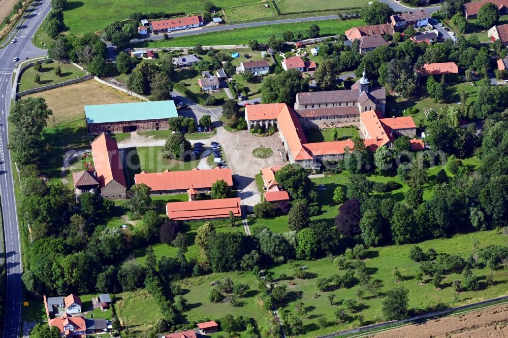 Mariental from the bird's eye view: Complex of buildings of the monastery Mariental in Mariental in the state Lower Saxony, Germany