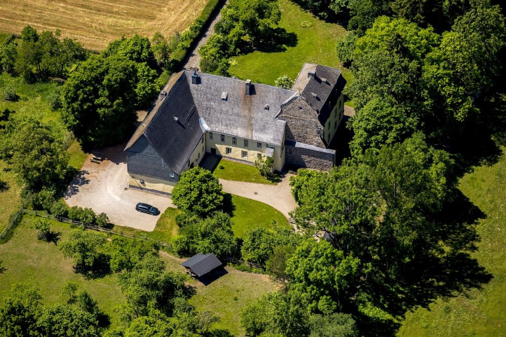 Medebach from above - Complex of buildings of the monastery Augustinerinnenkloster Glindfeld in Medebach in the state North Rhine-Westphalia