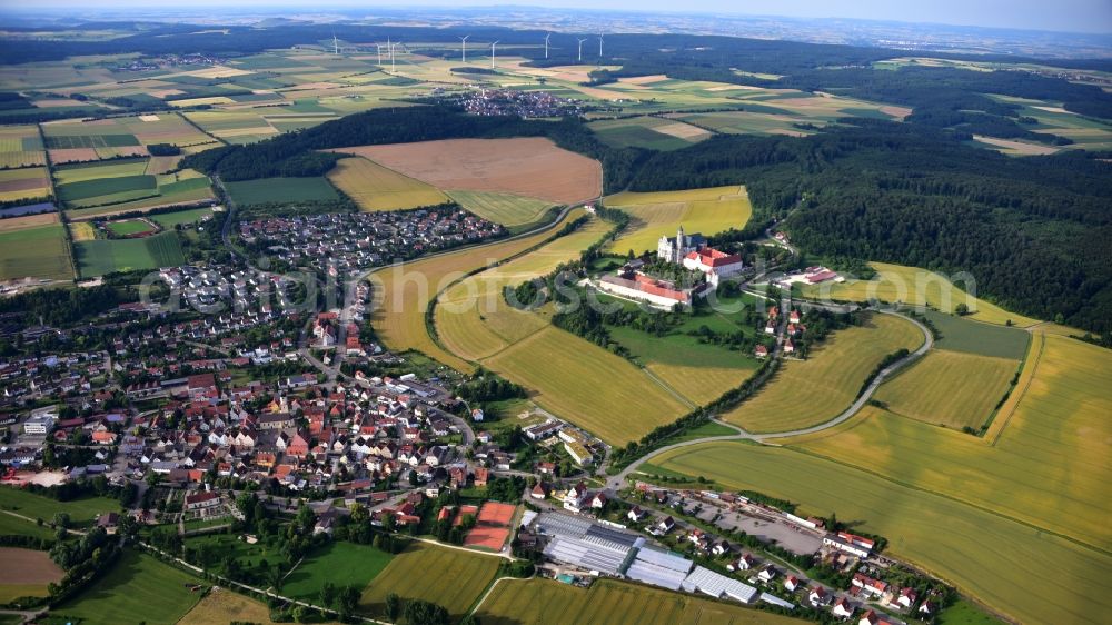 Aerial photograph Neresheim - Complex of buildings of the monastery Abtei Benediktinerkloster in Neresheim in the state Baden-Wuerttemberg, Germany