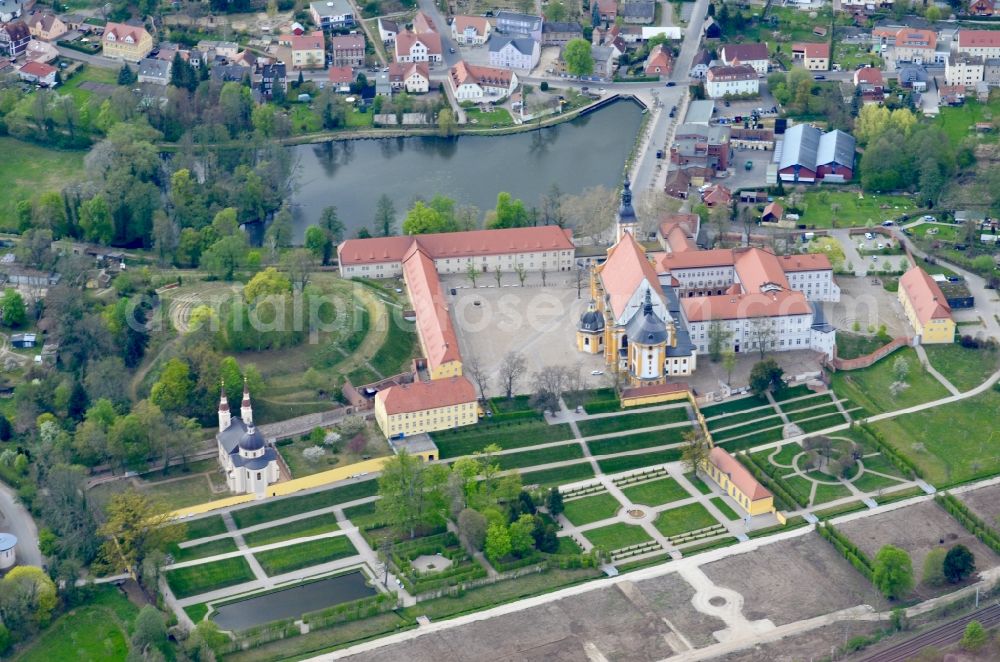 Aerial photograph Neuzelle - Complex of buildings of the monastery Neuzelle in Neuzelle in the state Brandenburg, Germany